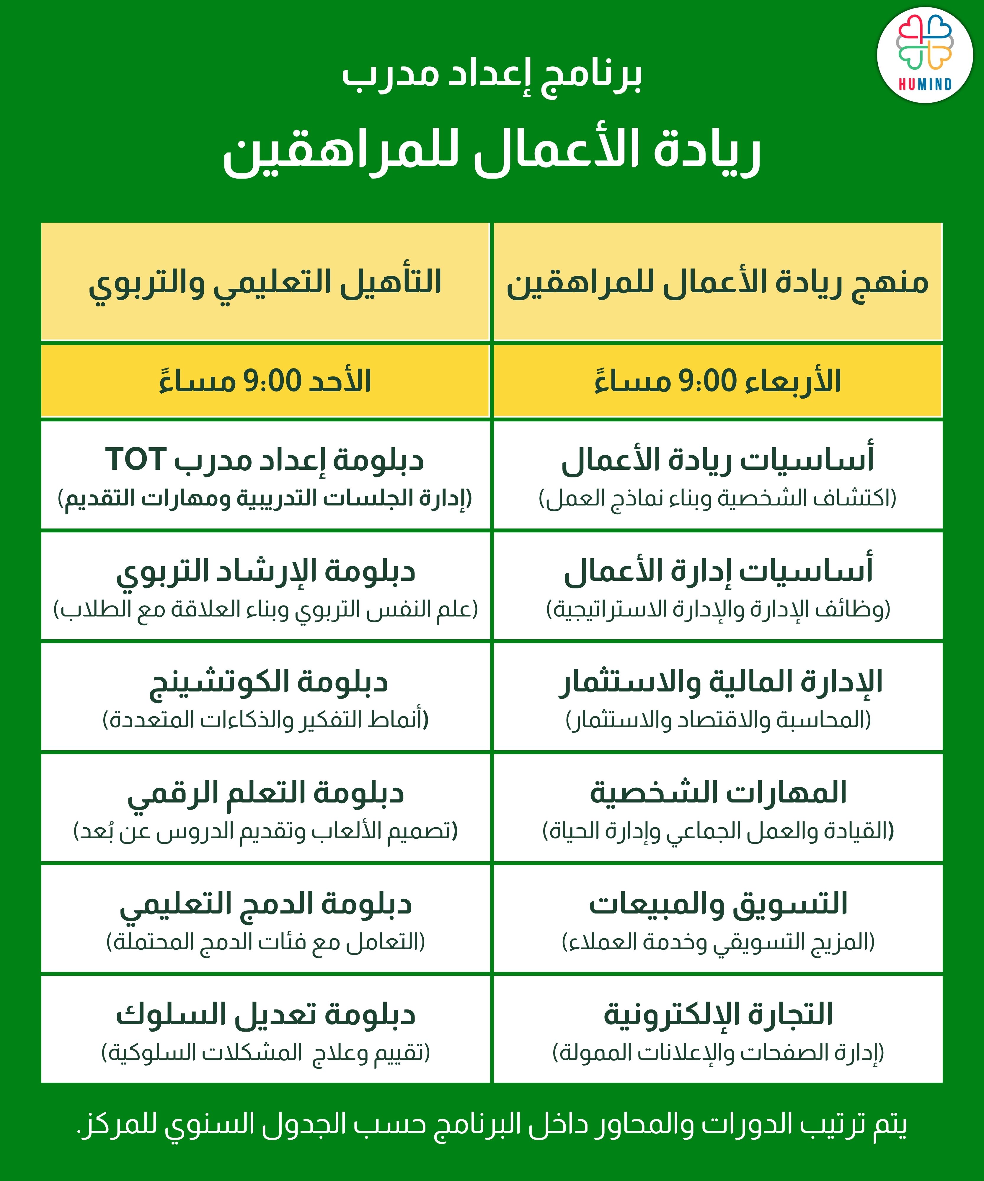 الجدول الدراسي